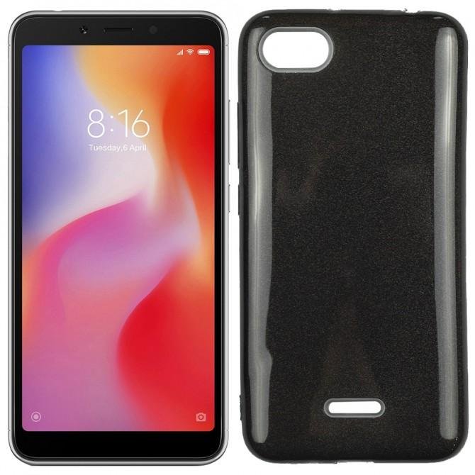 Чехол Silicone 3in1 Блёстки для Xiaomi Redmi 6a Чёрный