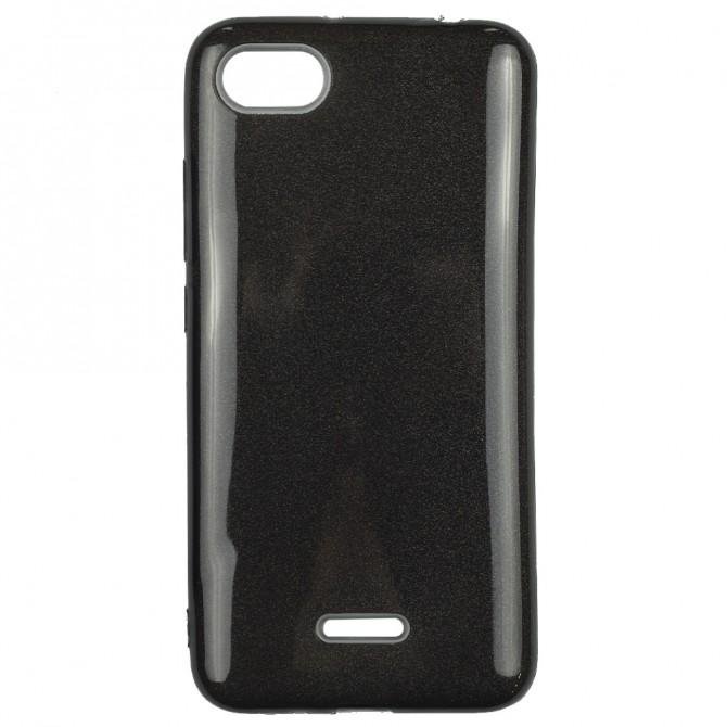 Чехол Silicone 3in1 Блёстки для Xiaomi Redmi 6a Чёрный-1