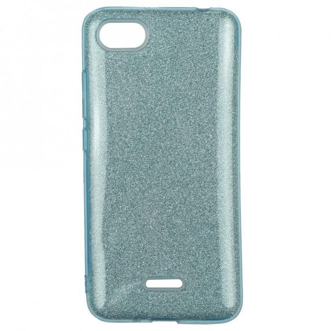 Чехол Silicone 3in1 Блёстки для Xiaomi Redmi 6a Blue-1
