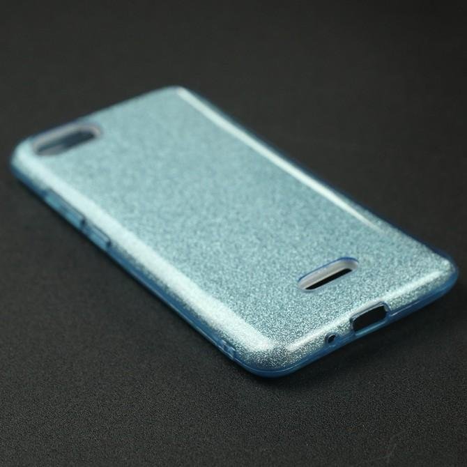 Чехол Silicone 3in1 Блёстки для Xiaomi Redmi 6a Blue-3