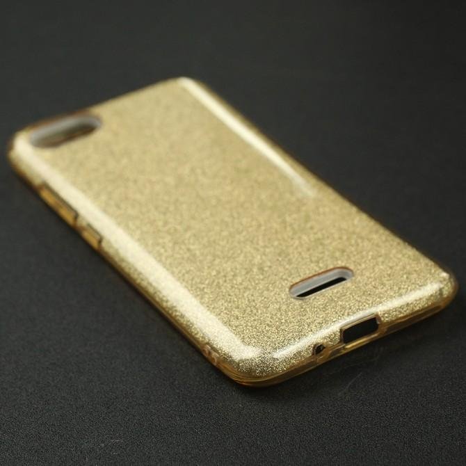 Чехол Silicone 3in1 Блёстки для Xiaomi Redmi 6a Gold-3