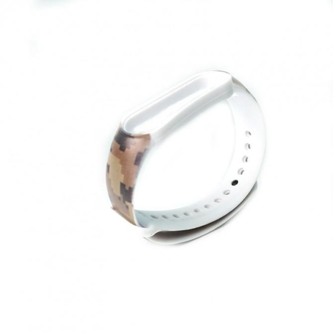 Ремінець для браслета Mi Band 5/6 (Silicon) Khaki Pixel Green