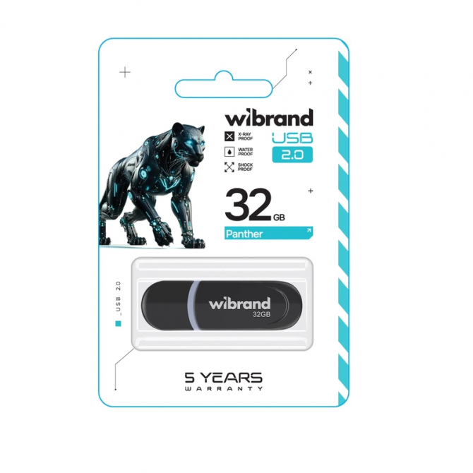 Флешка Wibrand USB 2.0 32Gb Panther Чорний-1