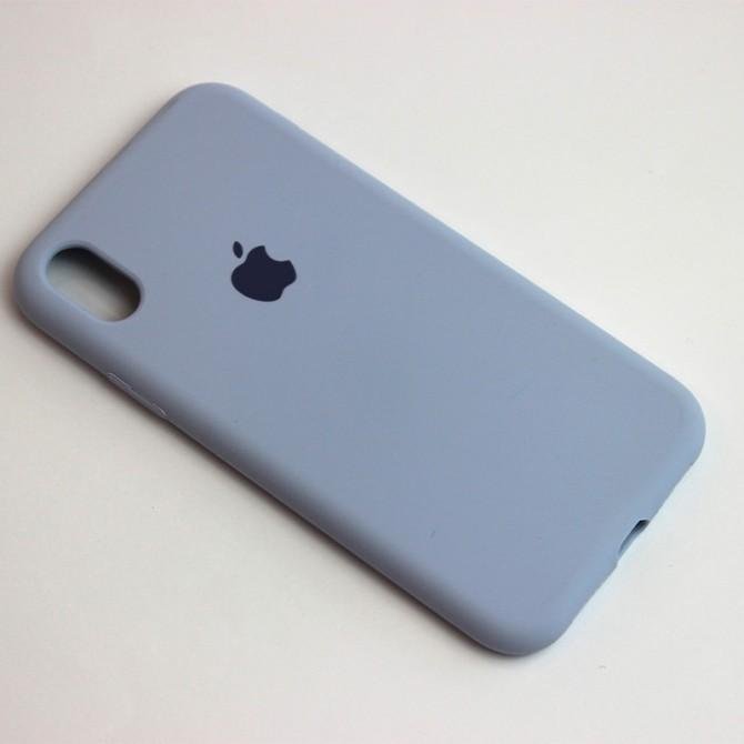 Оригинальный силиконовый чехол для iPhone Xr Бузковий FULL-1
