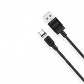 USB Кабель XO NB187 PVC Magnetic MicroUSB 2.1A/1m White