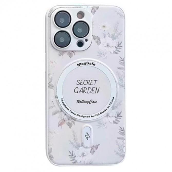 TPU+PC чехол Secret Garden with MagSafe для Apple iPhone 13 Pro Max (6.5") White