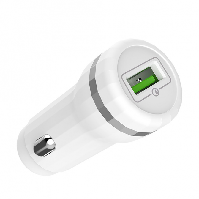 Автомобильное зарядное устройство 1USB Hoco Z27A QC3.0 White (3A)-3