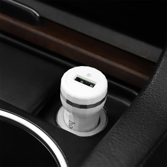 Автомобильное зарядное устройство 1USB Hoco Z27A QC3.0 White (3A)-1