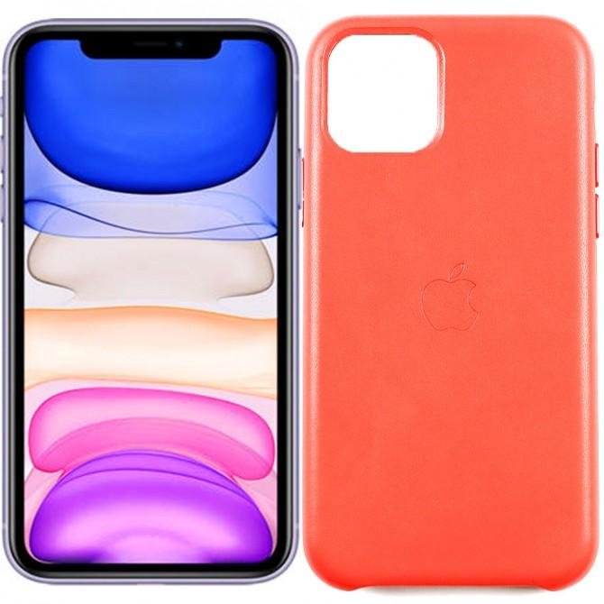 Чехол Leather Case для iPhone 11 Pro Max Красный