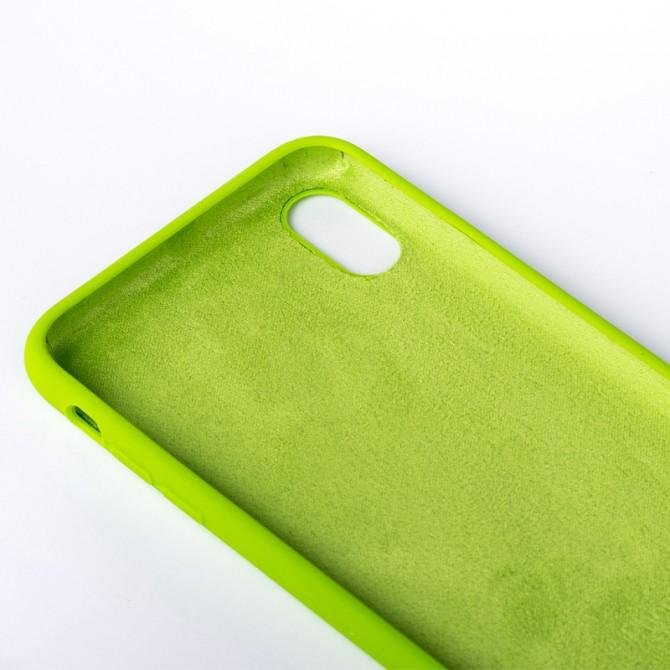 Оригинальный силиконовый чехол для iPhone X/Xs Салатовый FULL-2