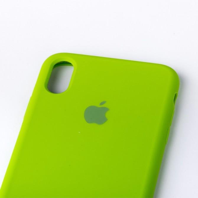 Оригинальный силиконовый чехол для iPhone X/Xs Салатовый FULL-3