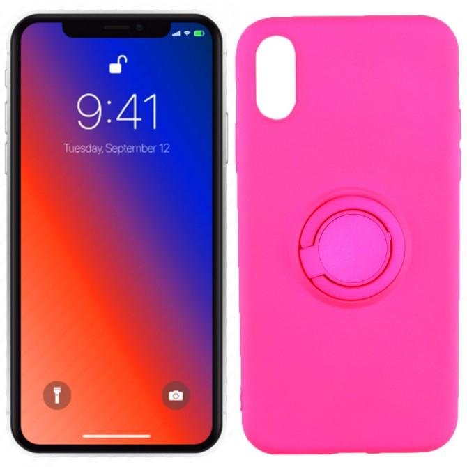 Чохол Ring Color для iPhone X/Xs Рожевий