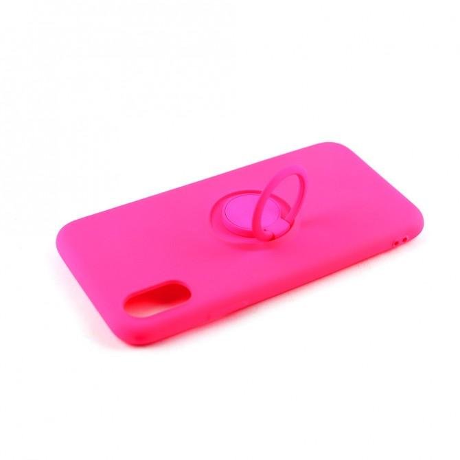 Чохол Ring Color для iPhone X/Xs Рожевий-4