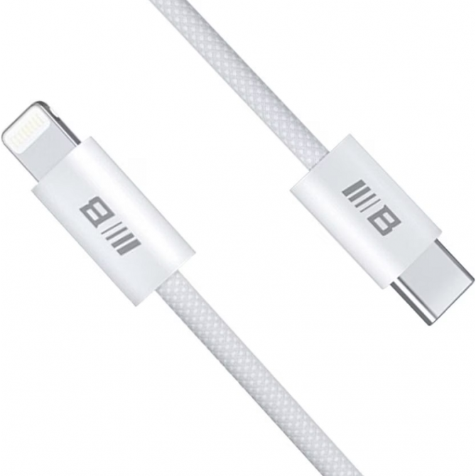 Кабель Blueo Braided PD Fast Charging USB-C to Lightning Cable (1m) White