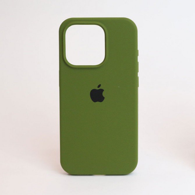 Оригінальний силіконовий чохол для iPhone 15 Army Green FULL