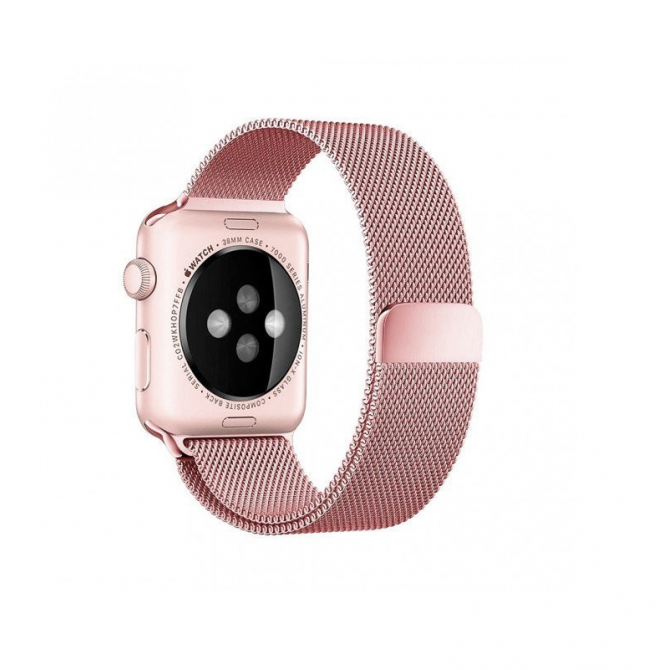 Ремінець для Apple Watch 42/44mm Steel Milanese Loop Rose Pink-1