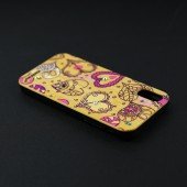 Чехол Bamboo Wooden Case with Diamonds для iPhone Xs Max Серца