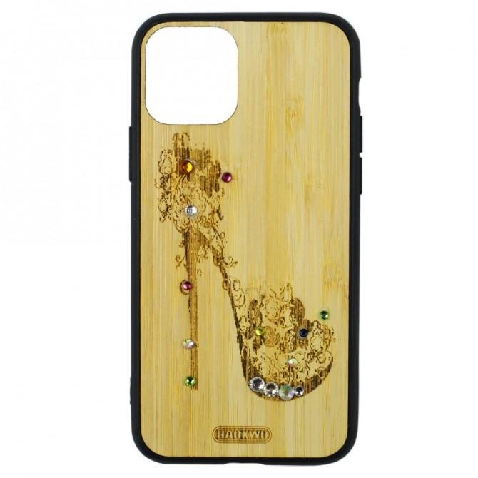 Чехол Bamboo Wooden Case with Diamonds для iPhone 11 Pro Max (6,5``) Туфелька-1