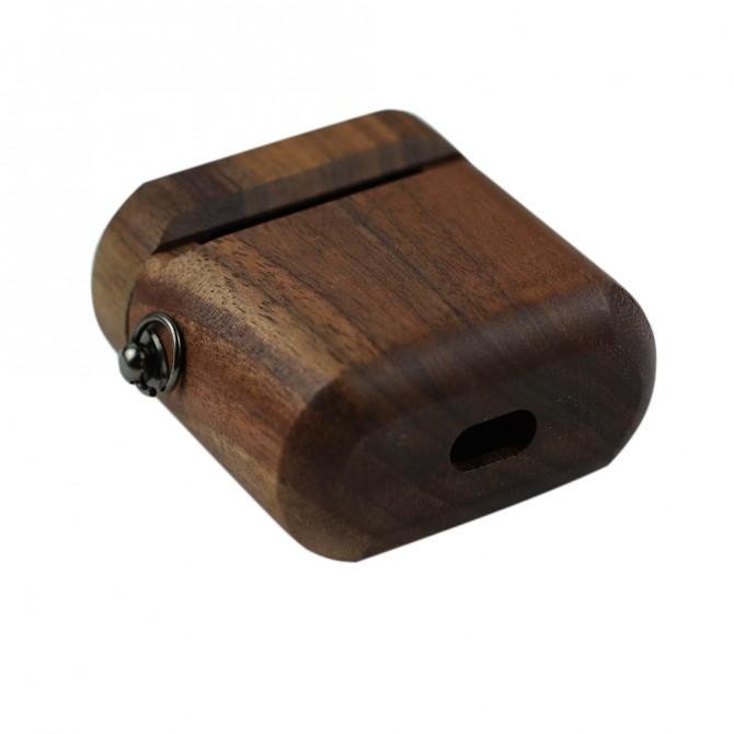 Чехол U-LikeBamboo Wooden Case For Airpods Dark Brown-2