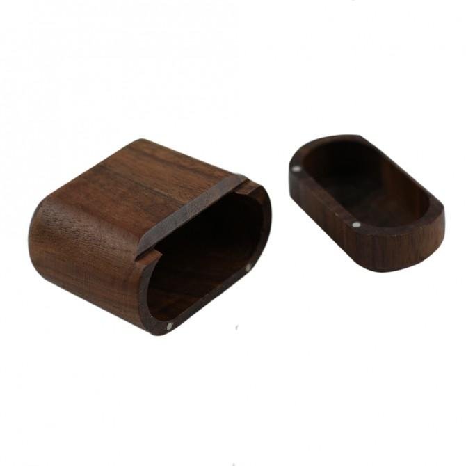 Чехол U-LikeBamboo Wooden Case For Airpods Dark Brown-3
