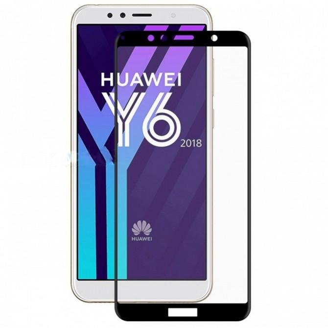 Защитное стекло для HUAWEI Y6 2018 (0.3 мм, 2.5D, с черным Silk Screen покрытием)-2
