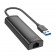 Хаб USB Hoco HB42 Easy 4in1 Gigabit Ethernet Adapter (USB to USB 3.0*3+RJ45) Black