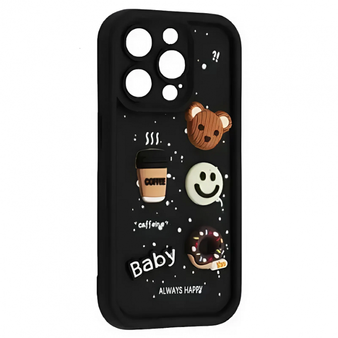 Чехол 3D Coffee&Cookie series for iPhone 13 Pro Black
