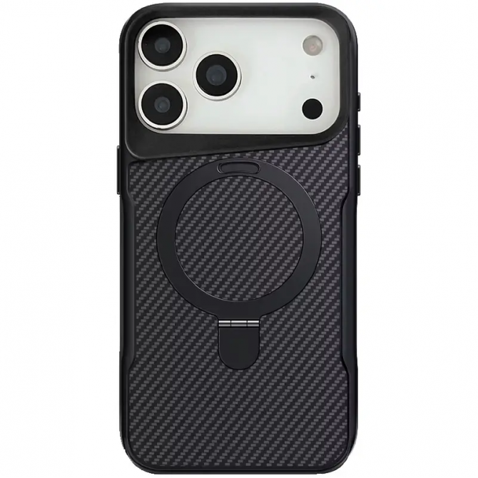 Чeхол TPU PC METAL Buttors with MagSafe Carbon Ring для 17 Pro Max