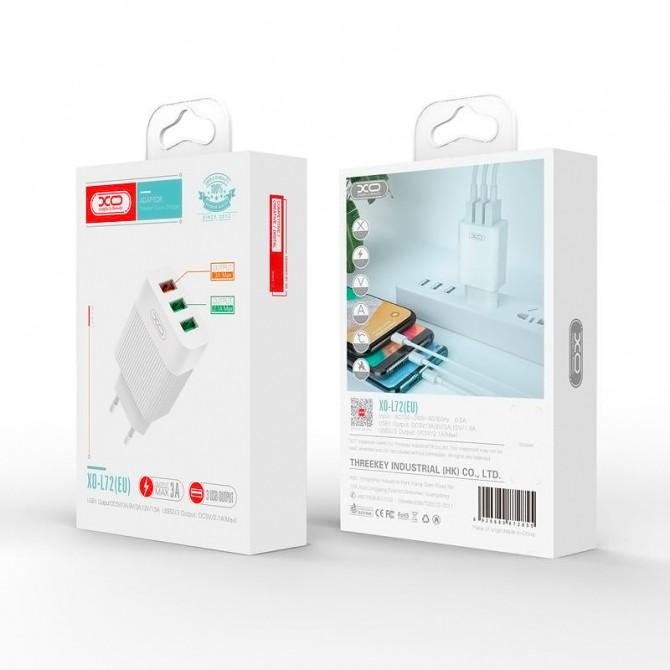 МЗП XO L72 QC3.0 30W (18W/1 USB+2.4A/2 USB)-1