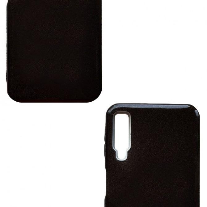 Чехол Silicone 3in1 Блёстки для Samsung A750 Galaxy A7 2018 Чёрный-3