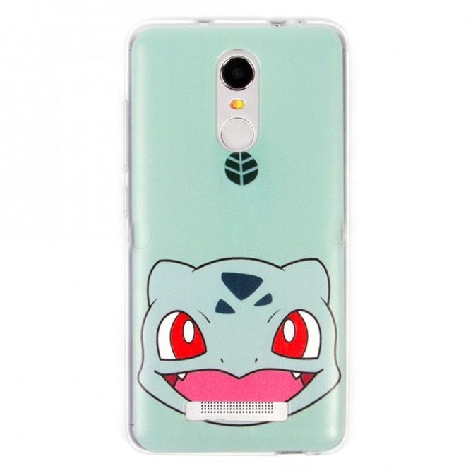 Накладка прорезиненная Pokemon для Xiaomi Redmi Note 3 бирюзовая-3
