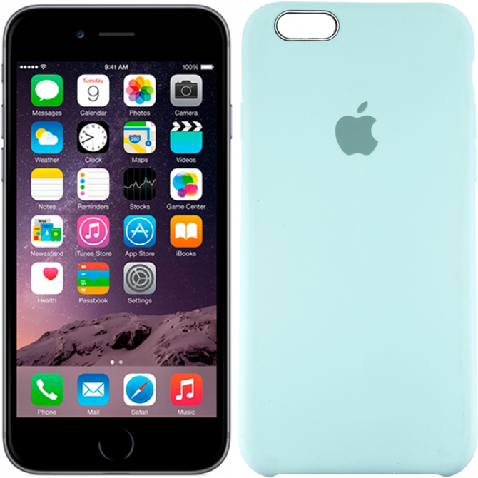 Чехол силиконовый для iPhone 6/6s Мятный