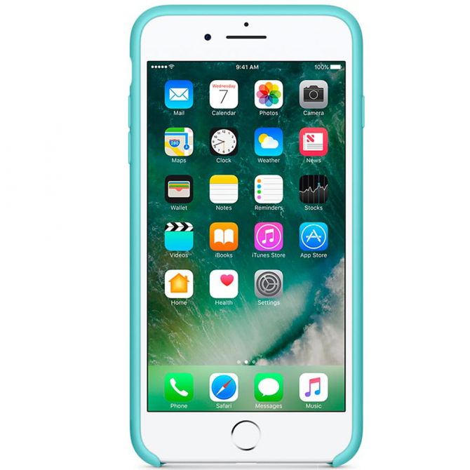 Чохол силіконовий для iPhone 7/8 Plus Мінтоловий-1