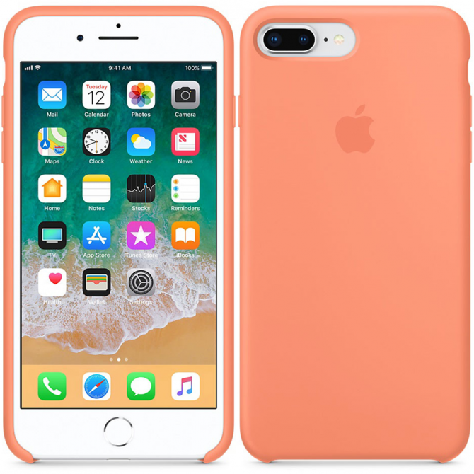 Чехол силиконовый для iPhone 7/8 Plus Светло оранжевый