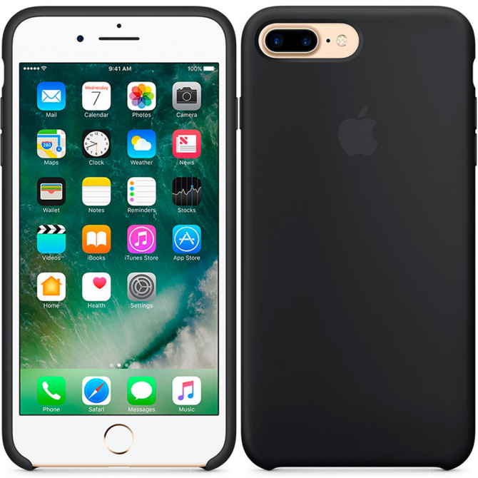 Чохол силіконовий для iPhone 7/8 Plus Чорний