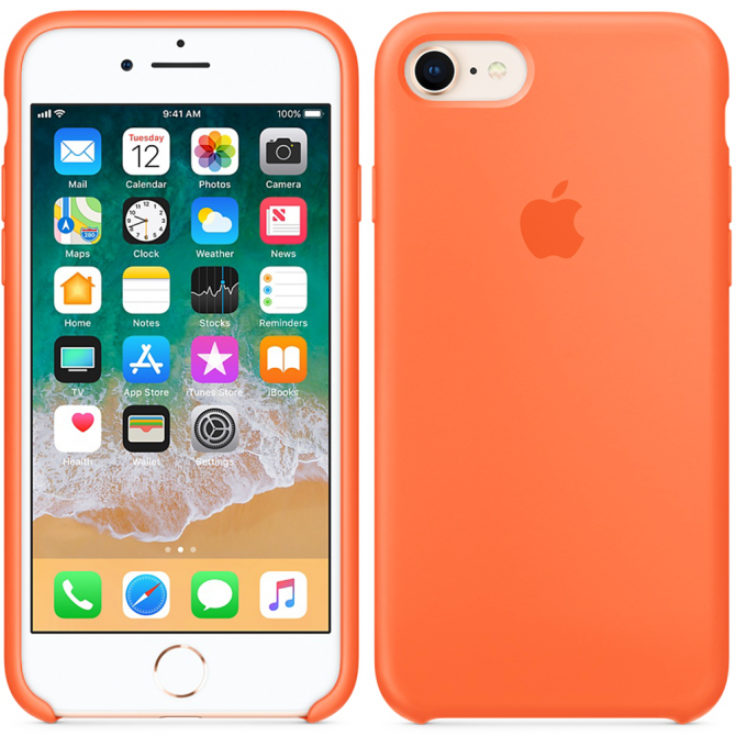 Чехол силиконовый для iPhone 7/8 Светло оранжевый