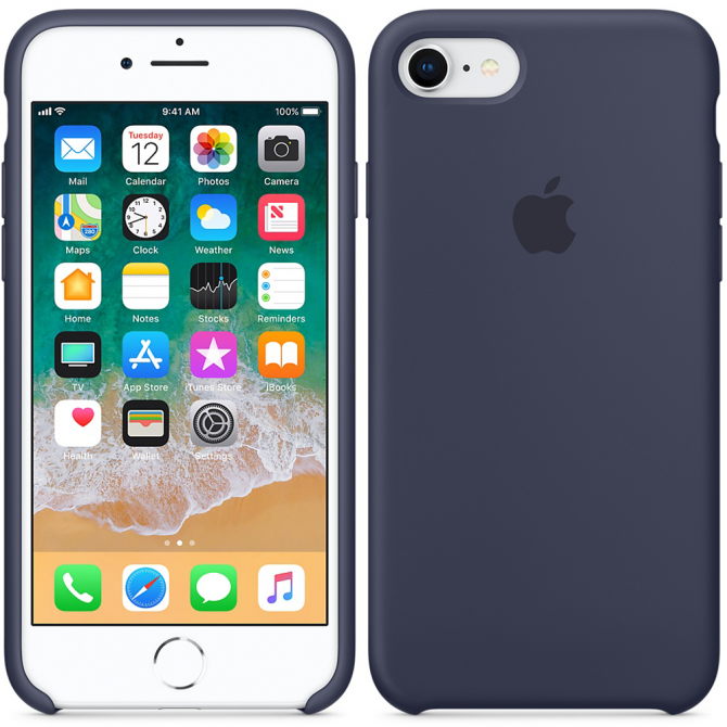 Чехол силиконовый iPhone 7/8 Темно Синий
