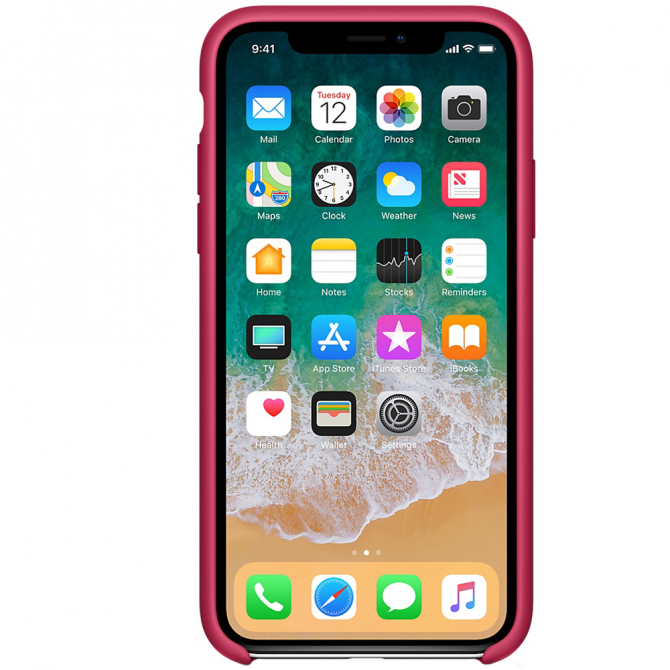 Чохол силіконовий для iPhone X/Xs Вишневий-1