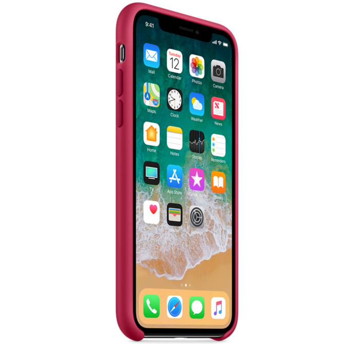 Чохол силіконовий для iPhone X/Xs Вишневий-2