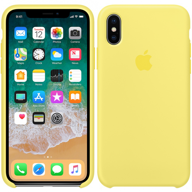 Чехол силиконовый для iPhone X/Xs Желтый