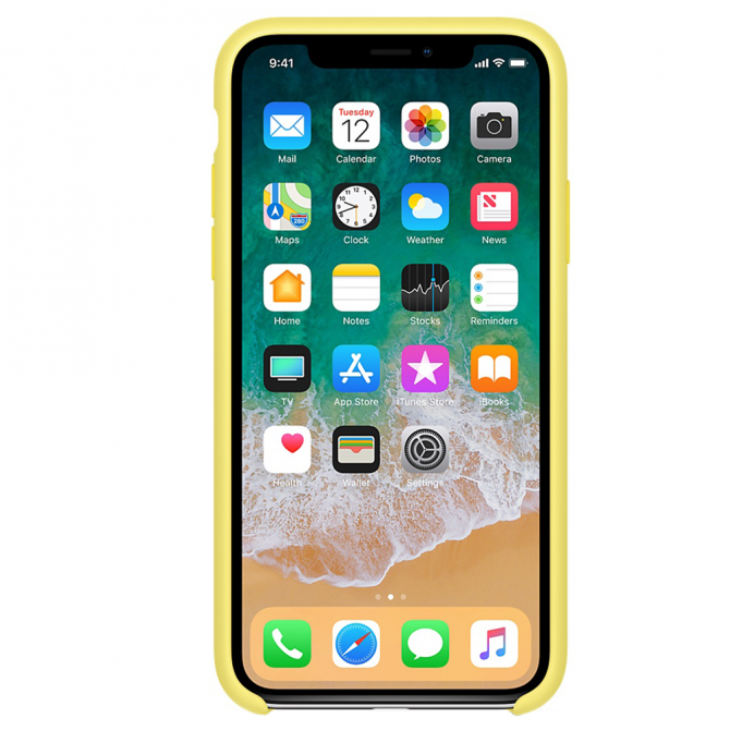 Чехол силиконовый для iPhone X/Xs Желтый-1