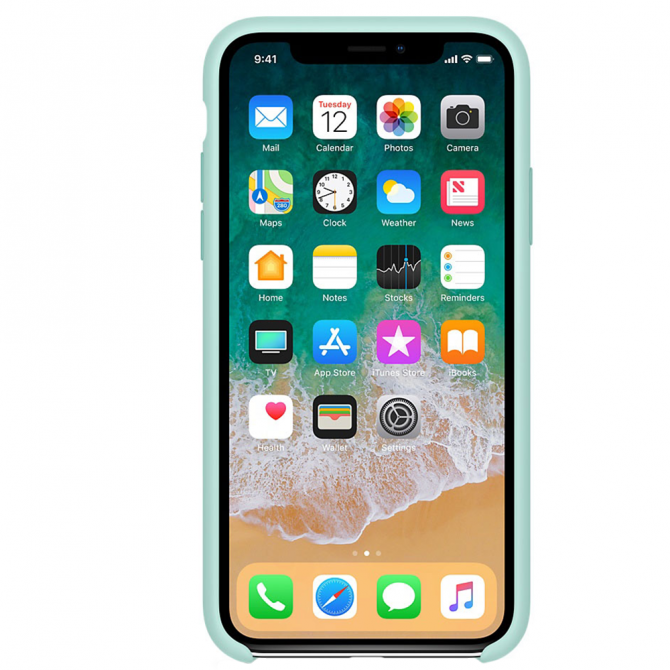 Чохол силіконовий для iPhone X/Xs Мінтоловий-1