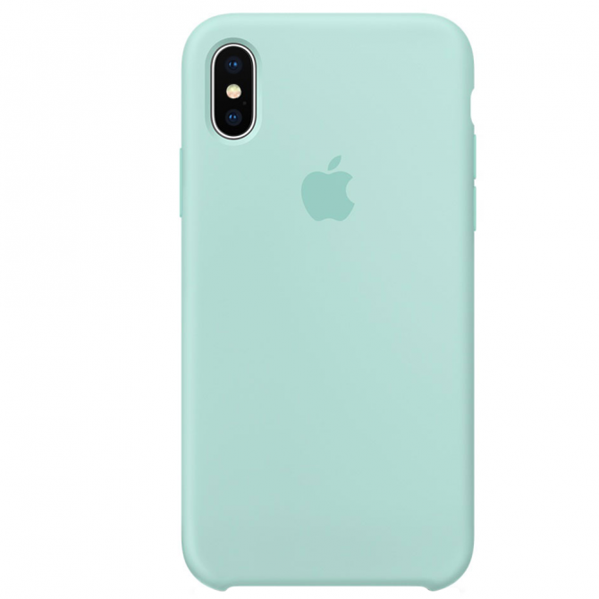 Чохол силіконовий для iPhone X/Xs Мінтоловий-3