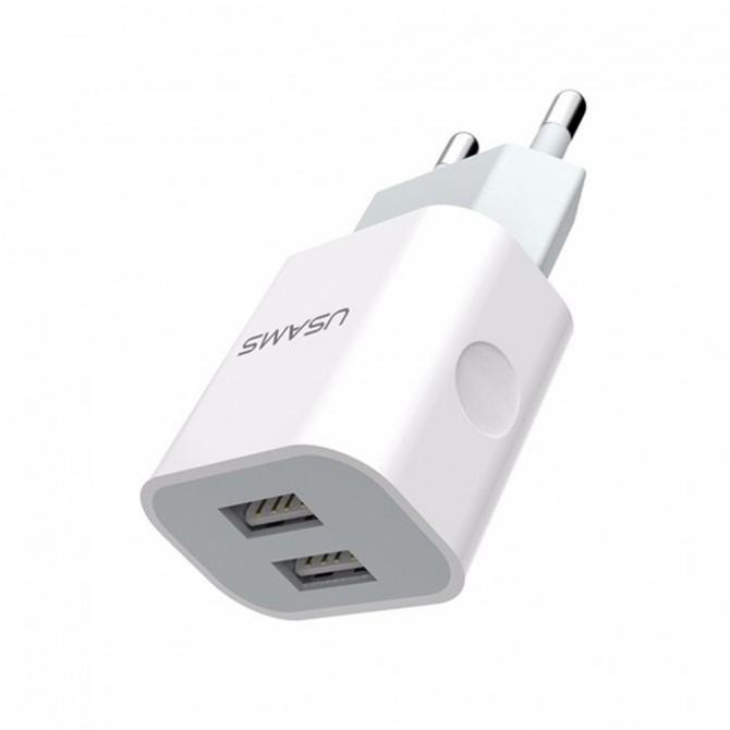 Сетевое зарядное устройство Usams US-CC023 (2.4A Dual) White (US-CC023)-3