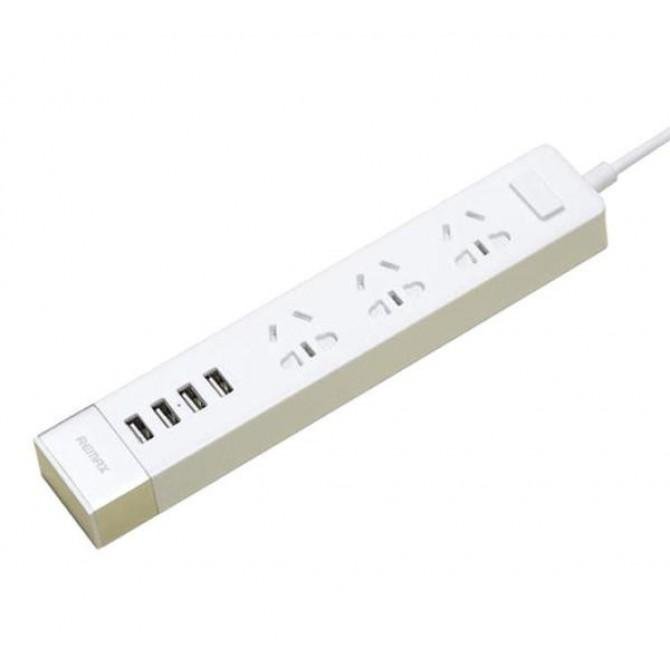 Мережевий фільтр Remax (OR) RU-S2 3 розетки + 4 USB White 2m