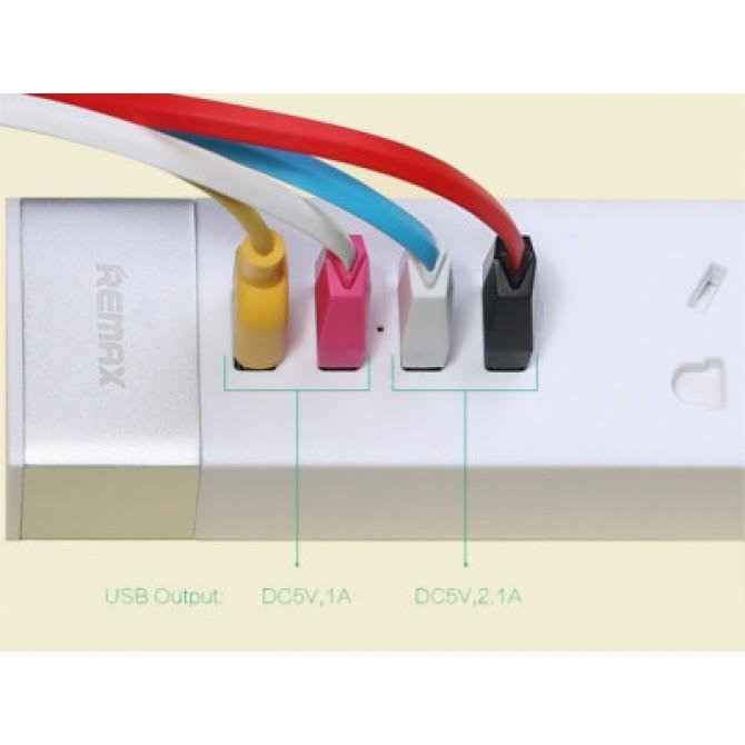 Мережевий фільтр Remax (OR) RU-S2 3 розетки + 4 USB White 2m-2