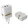 Сетевое зарядное устройство 2USB LDNIO (2.4A) White + USB Cable MicroUSB (DL-AC52)