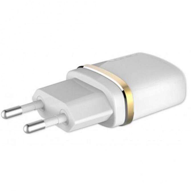 Сетевое зарядное устройство USB LDNIO (1A) White + USB Cable iPhone 5 (DL-AC50)-1
