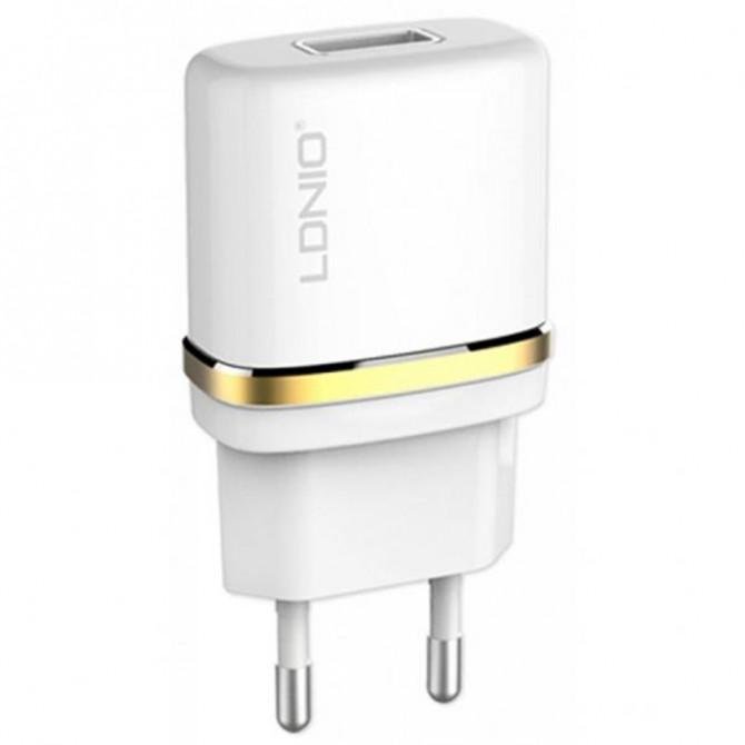 Сетевое зарядное устройство USB LDNIO (1A) White + USB Cable Micro USB (DL-AC50)