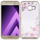 Силиконовый чехол Diamond Flower для Samsung A320/A3 (2017) (золотой)